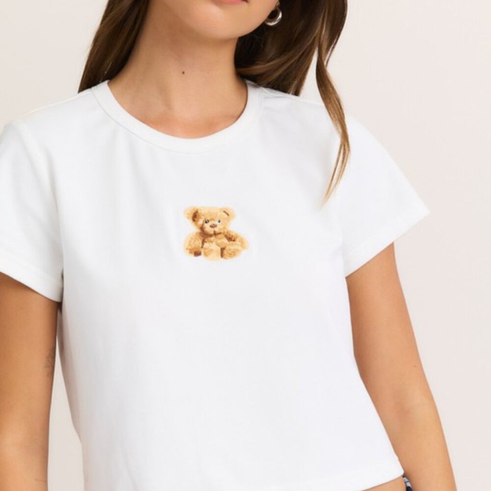 Embroidered Teddy Bear Tee